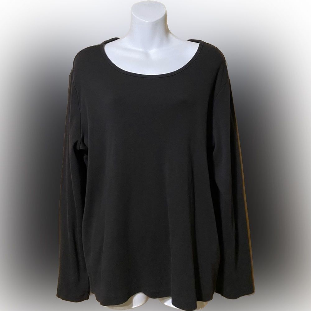 Time & True XXL 2XG (20)Super Soft Casual Long Sleeve Black Top